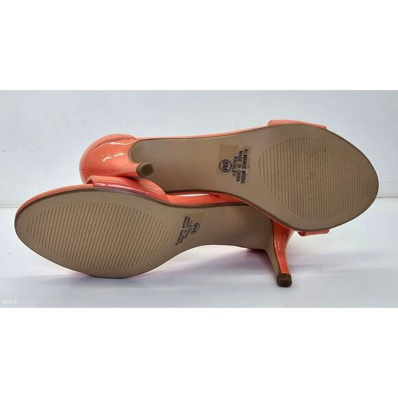 Y-Not Ankle Strap High Heel Sandal Salmon w/ Buckles Pump Women's 8M - Picture 6 of 9